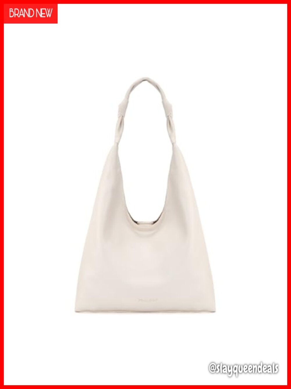 Vegan Leather Hobo Shoulder Bag, Double-Knot Strap, Lightweight